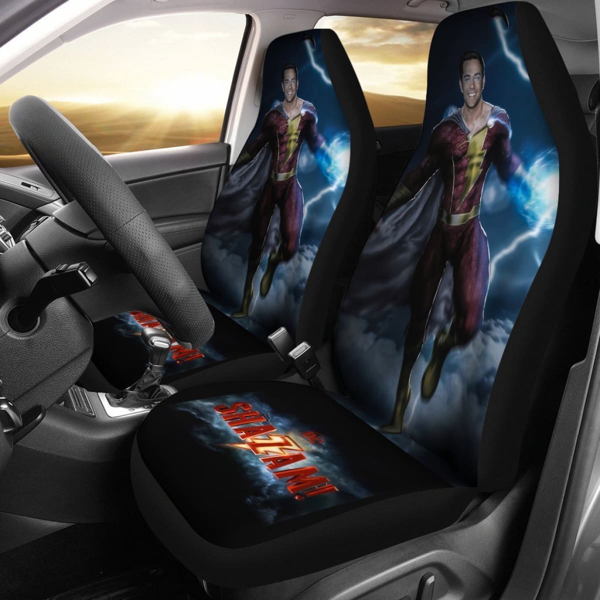 Shazam Powers Dc'S Captain Marvel Car Seat Covers Lt03 Universal Fit 225721