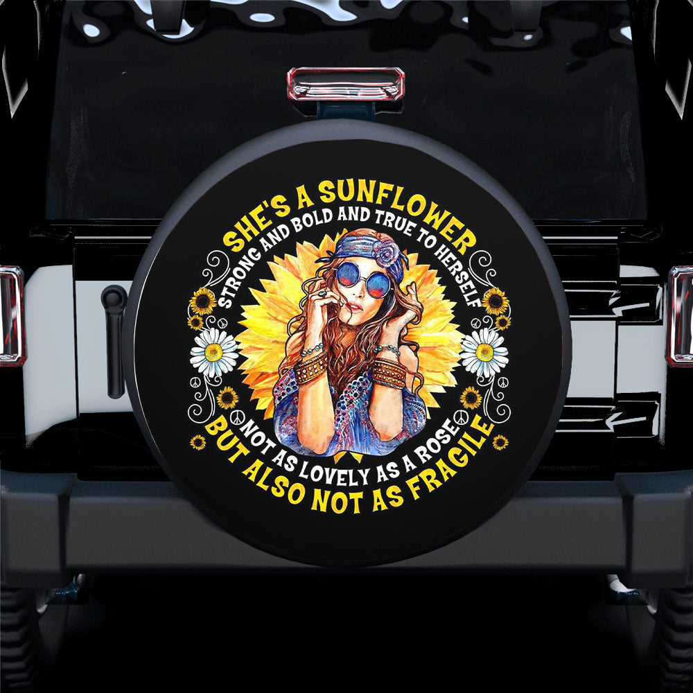 She Is A Sunflower Hippie Chick Spare Tire Cover