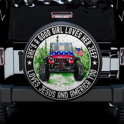She Love Her Love Jesus Jeep Car Spare Tire Cover