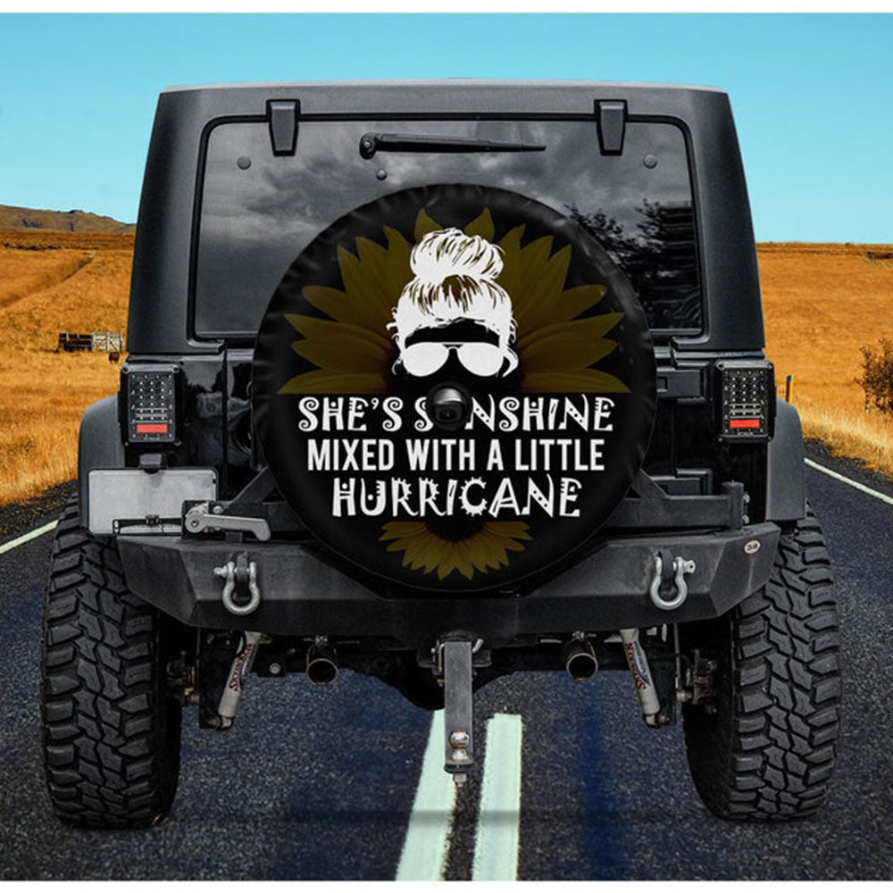 She'S Sunshine Mixed With A Little Hurricane Hd Jeep Car Spare Tire Cover