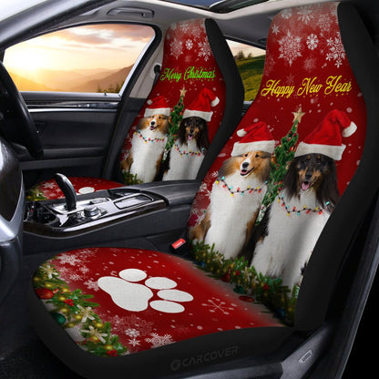 Shetland Sheepdogs Car Seat Covers Custom Animal Car Accessories Christmas Decorations