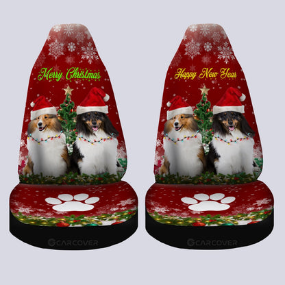Shetland Sheepdogs Car Seat Covers Custom Animal Car Accessories Christmas Decorations