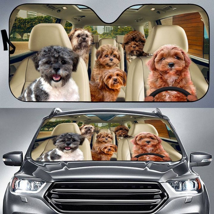 Shih-Poo Car All Over Printed 3D Sun Shade