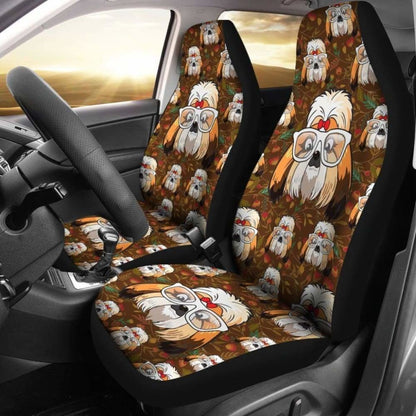 Shih Tzu  Cartoon Dogs Style Car Seat Covers Universal Fit 051012