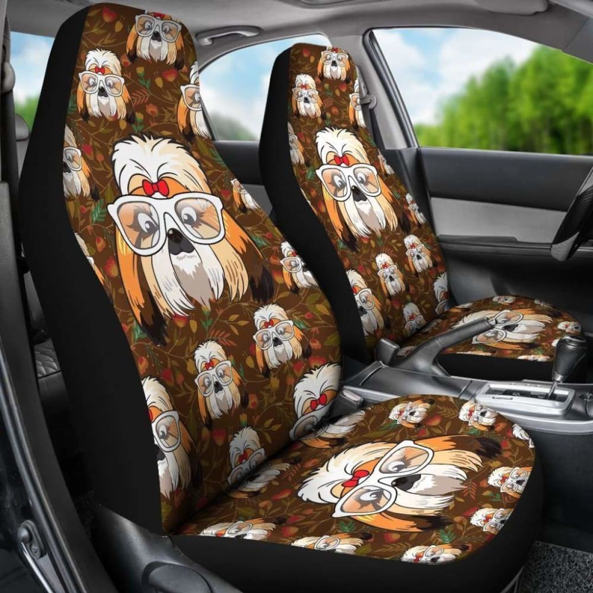 Shih Tzu  Cartoon Dogs Style Car Seat Covers Universal Fit 051012