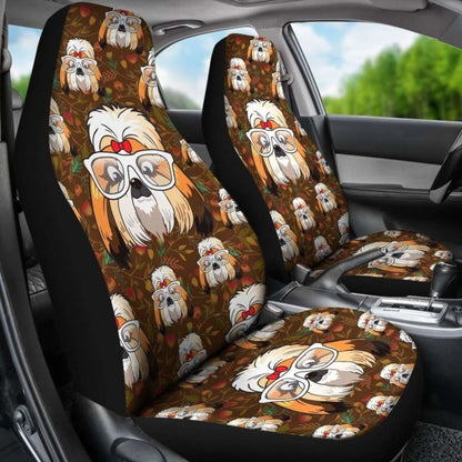 Shih Tzu  Cartoon Dogs Style Car Seat Covers Universal Fit 051012