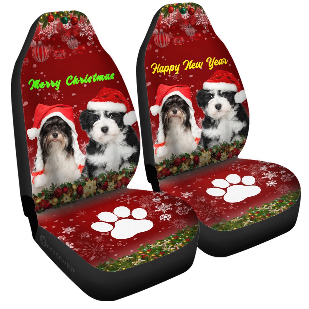 Shih Tzu Christmas Car Seat Covers Custom Car Accessories For Dog Lovers