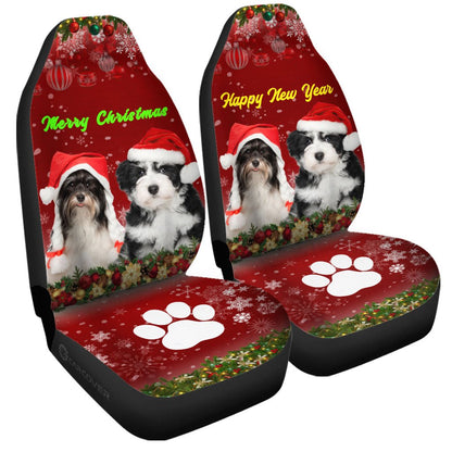Shih Tzu Christmas Car Seat Covers Custom Car Accessories For Dog Lovers