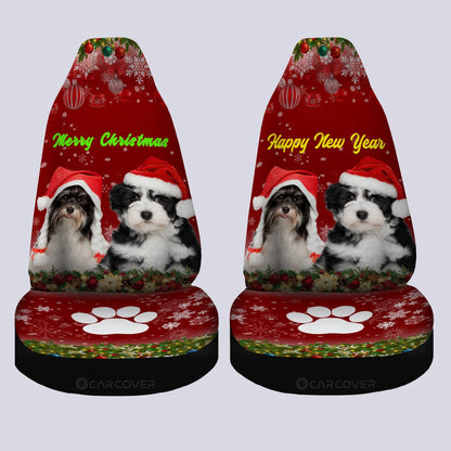 Shih Tzu Christmas Car Seat Covers Custom Car Accessories For Dog Lovers