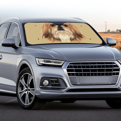 Shih Tzu Portrait Print Car Windshield Sun Shade