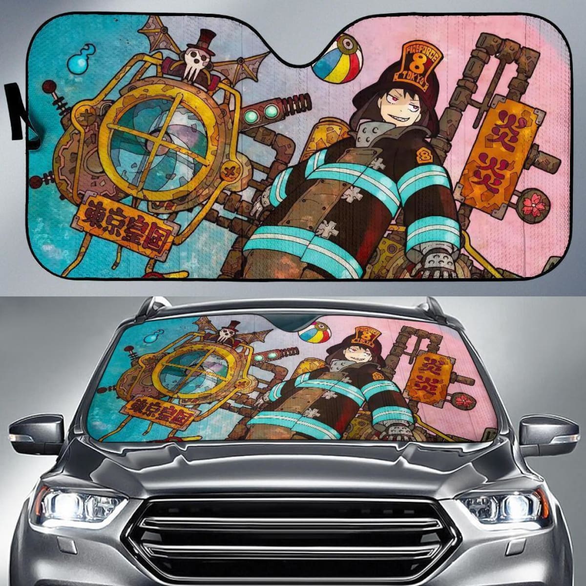 Shinra Kusakabe Fire Force Anime Auto Sun Shade Nh06 Universal Fit 111204
