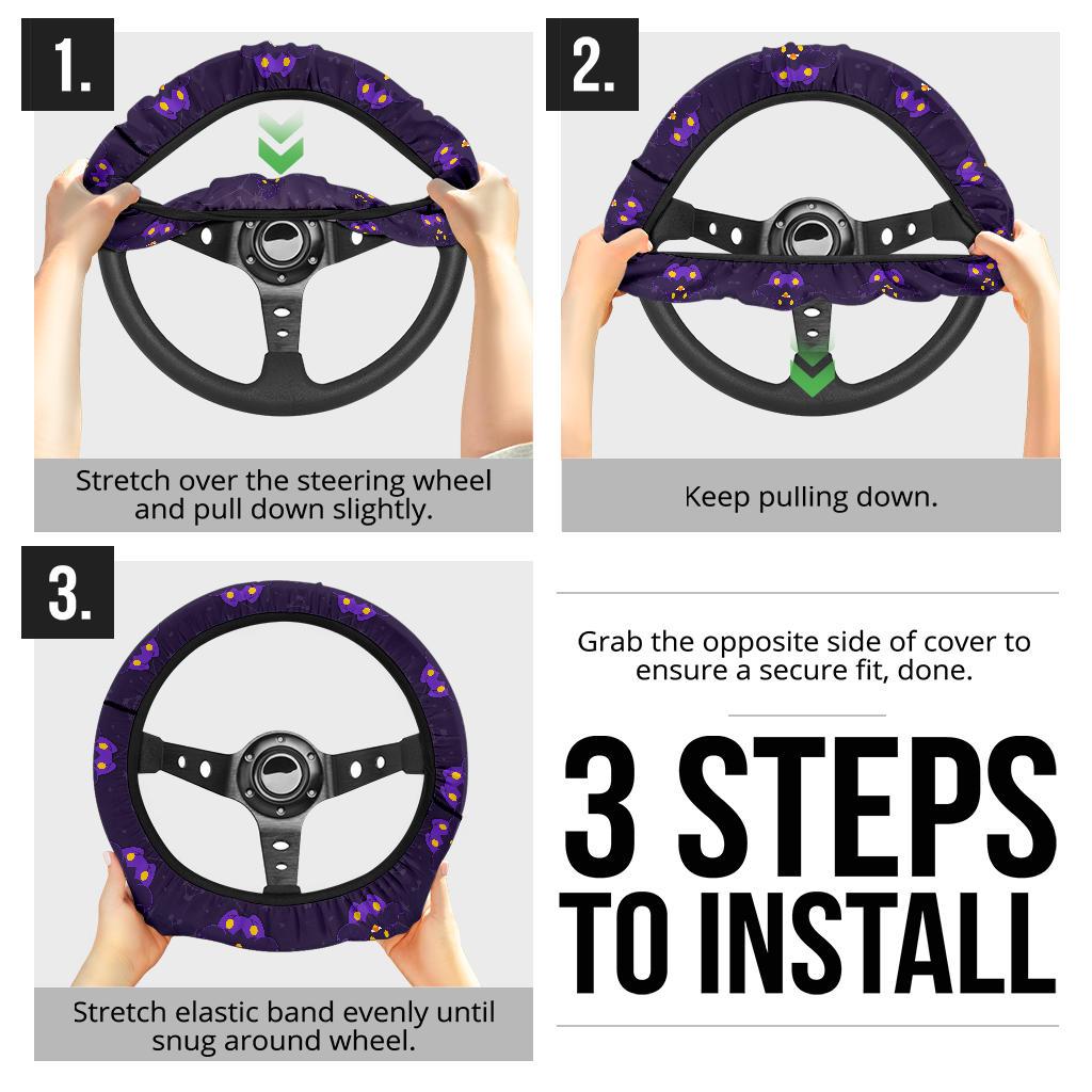 Shiny Pumpkaboo Dyed Car Steering Wheel Cover