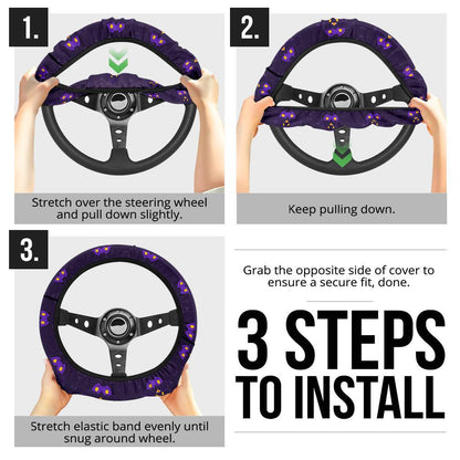 Shiny Pumpkaboo Dyed Car Steering Wheel Cover