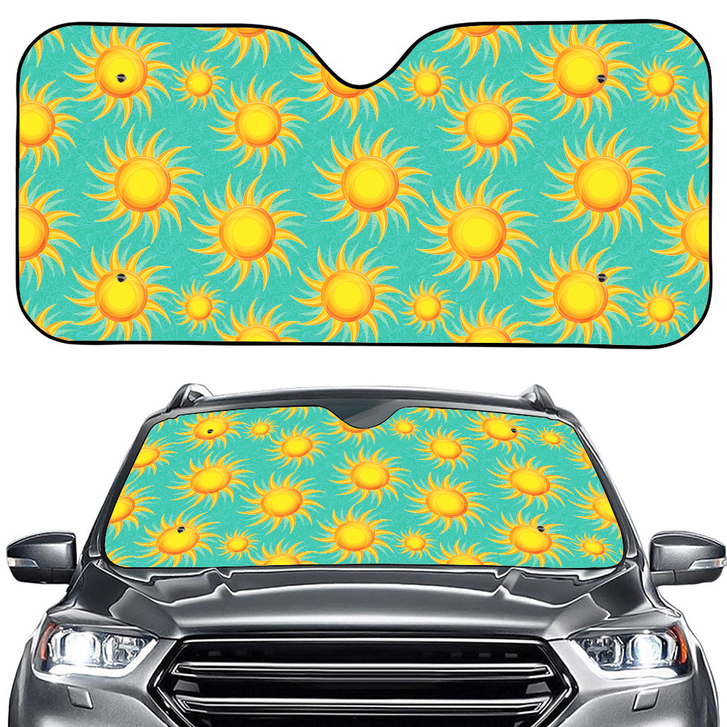 Shiny Sun Pattern Print Car Windshield Sun Shade