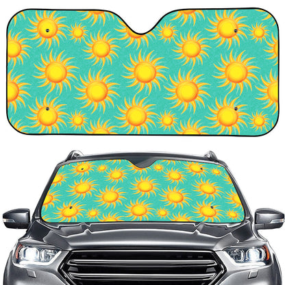 Shiny Sun Pattern Print Car Windshield Sun Shade