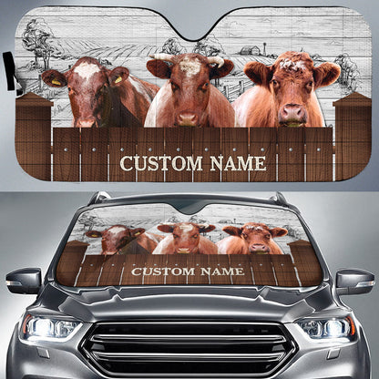 Shorthorn Farming Custom Name 3D Sun Shade