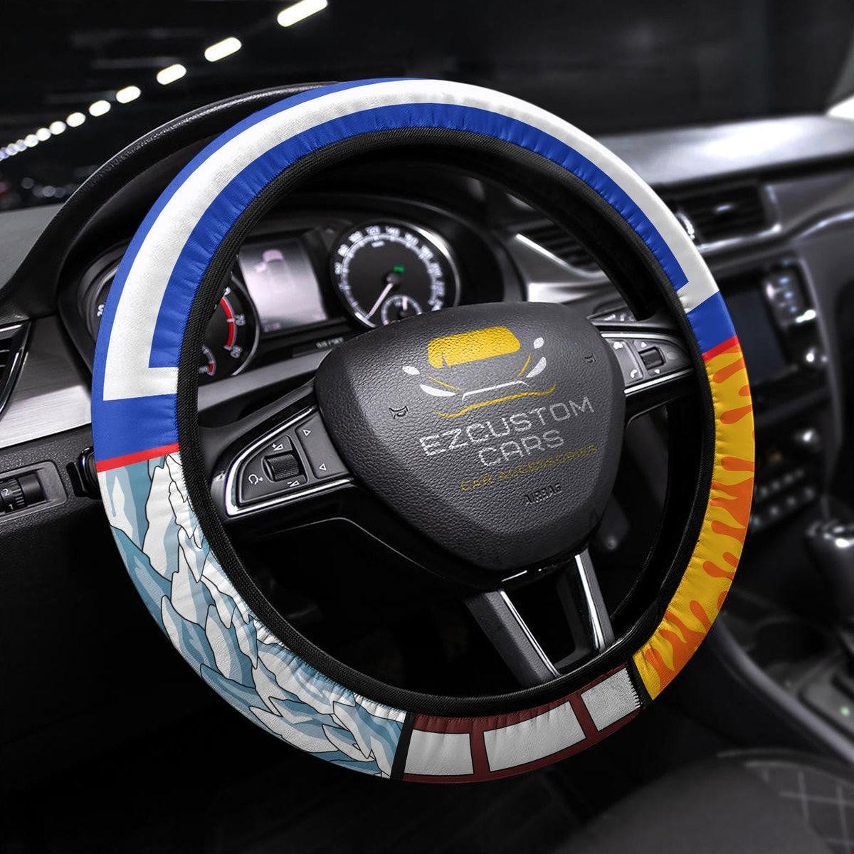 Shoto Todoroki Anime Steering Wheel Cover Custom Anime My Hero Academia Car Accessories