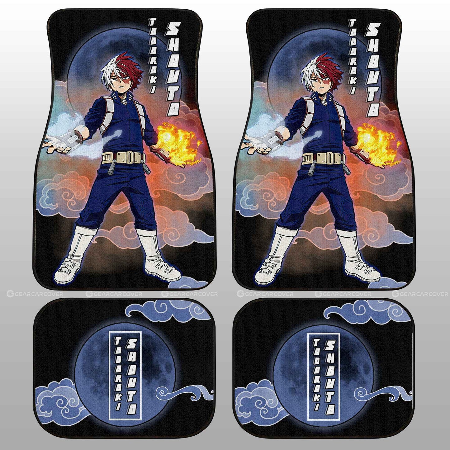 Shoto Todoroki Car Floor Mats Custom Anime My Hero Academia Car Interior Accessories