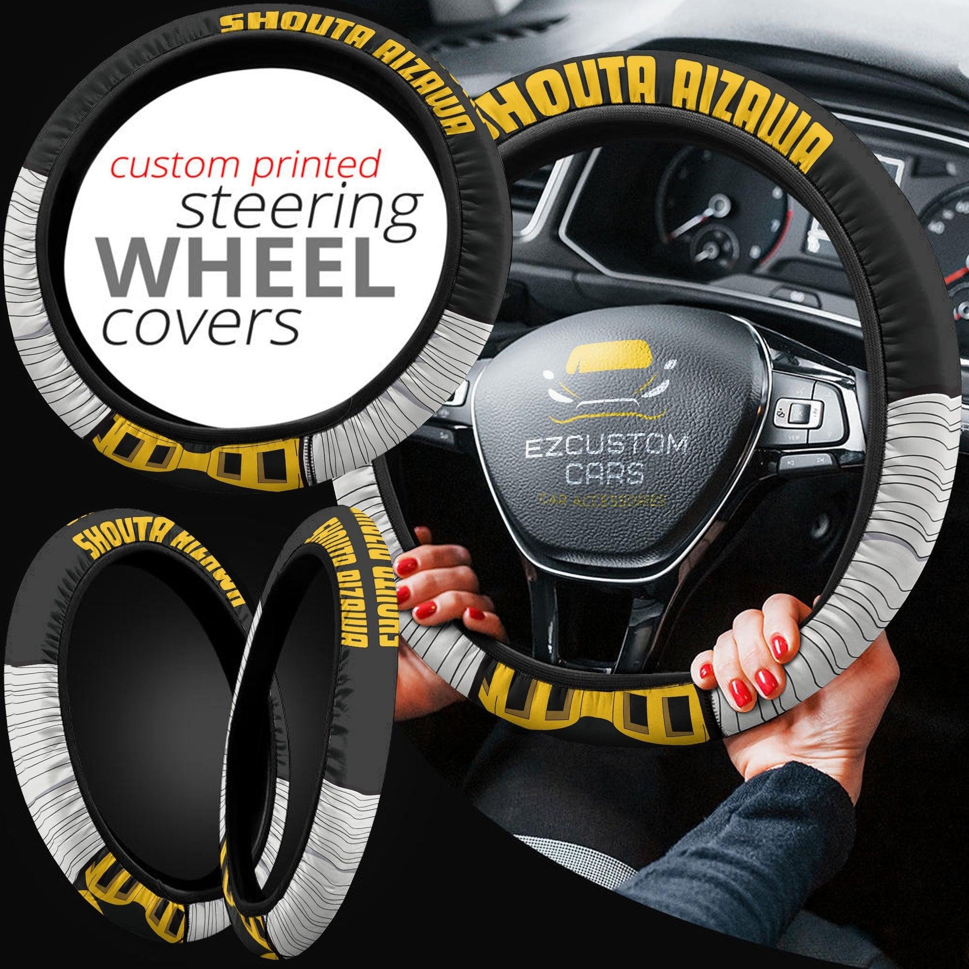 Shouta Aizawa Anime Steering Wheel Cover Custom Eraserhead My Hero Academia Anime Car Accessories