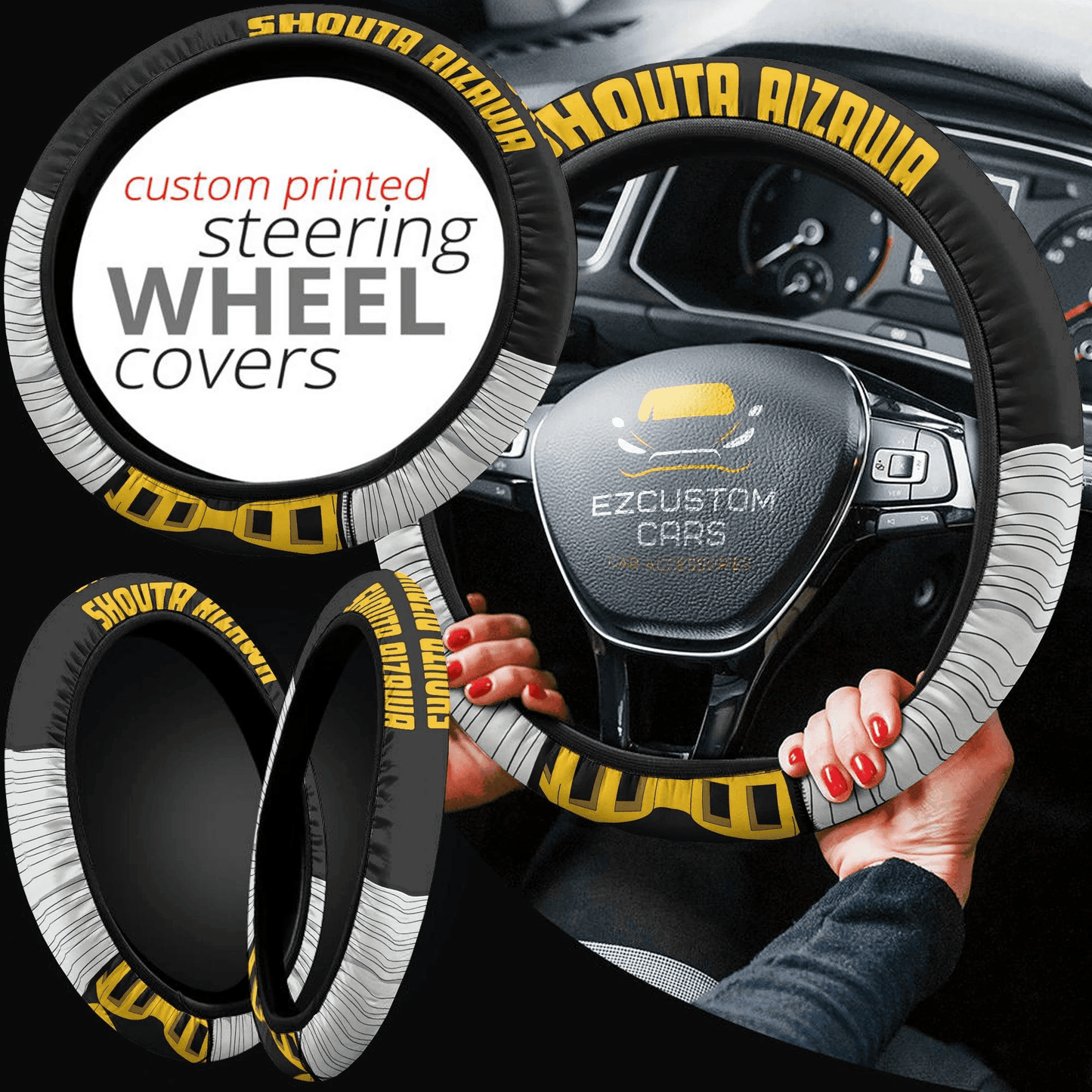Shouta Aizawa Anime Steering Wheel Cover Custom Eraserhead My Hero Academia Anime Car Accessories