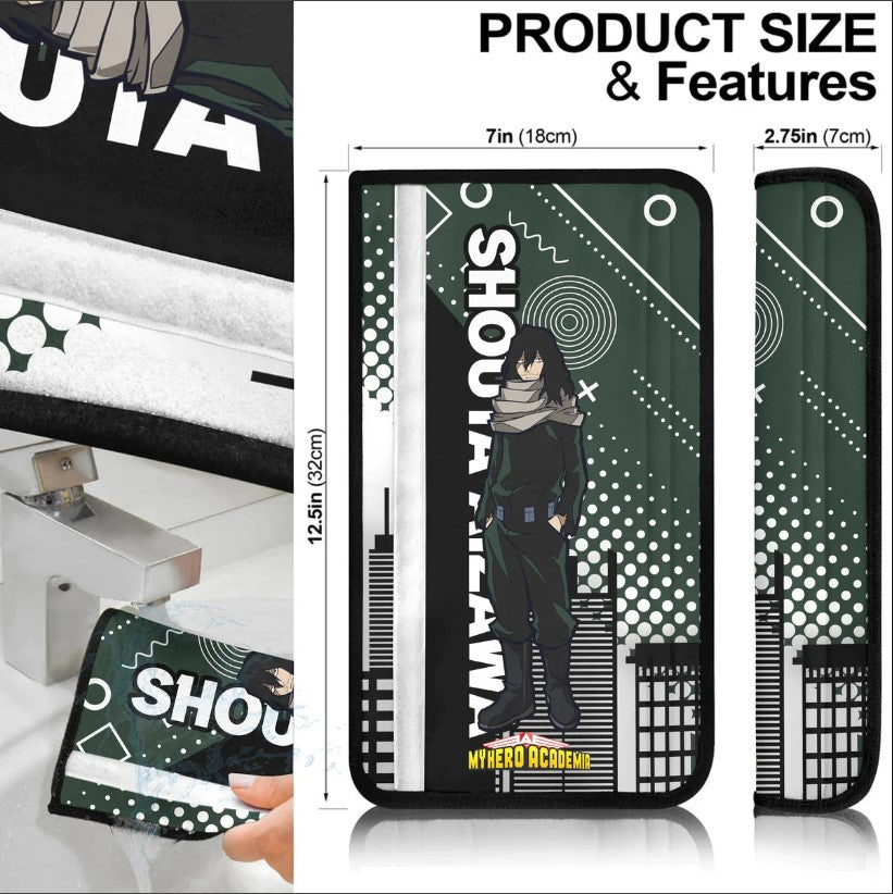 Shouta Aizawa My Hero Academia Anime Eraserhead Car Seat Belt Cover Custom Car Accessories