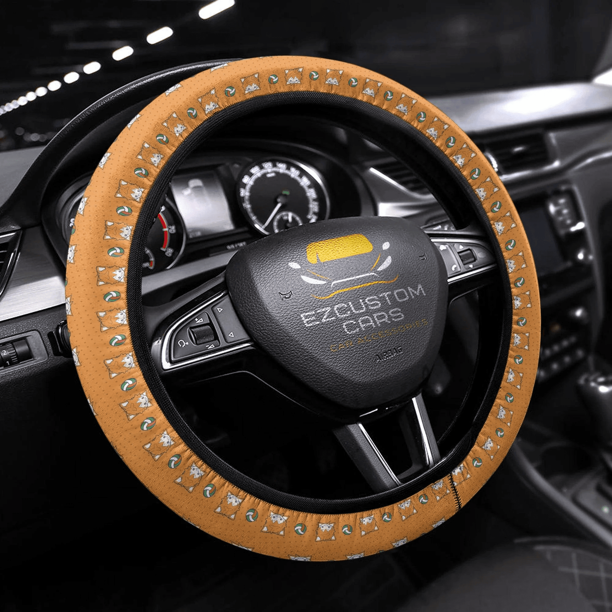 Shoyo Hinata Anime Steering Wheel Cover Custom Haikyuu Anime Car Accessories