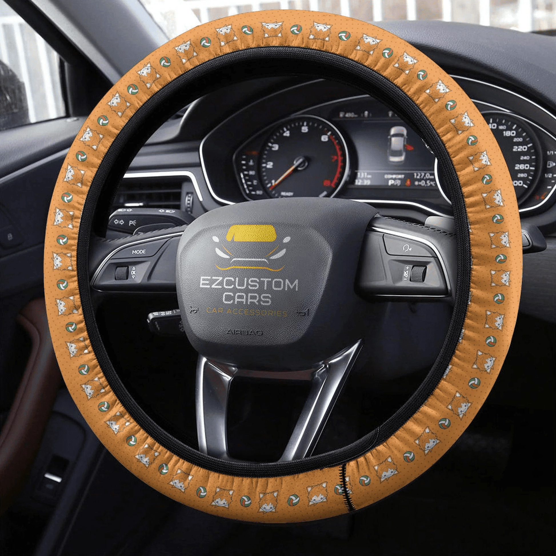 Shoyo Hinata Anime Steering Wheel Cover Custom Haikyuu Anime Car Accessories