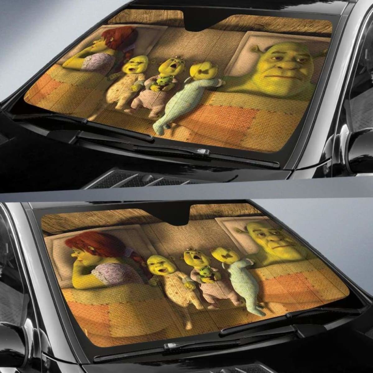 Shrek Family Auto Sun Shades 918b Universal Fit