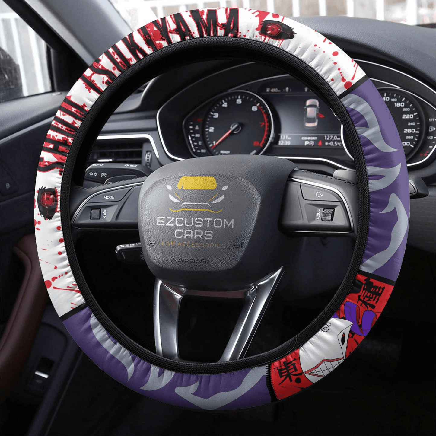 Shuu Tsukiyama Anime Steering Wheel Cover Custom Tokyo Ghoul Anime Car Accessories