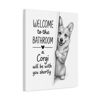 Funny Corgi Bathroom Wall Art – Corgi Poster & Toilet Decor Gift