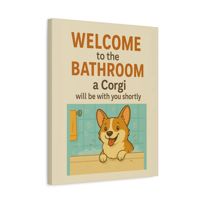 Funny Corgi Bathroom Wall Art – Gift For Corgi Lover