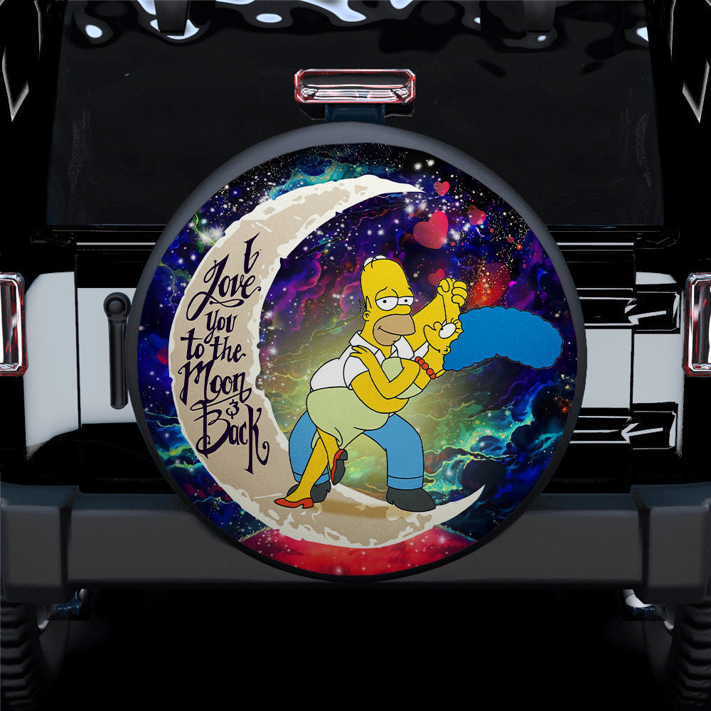 Simpsons Family Love You To The Moon Galaxy Car Spare Tire Cover