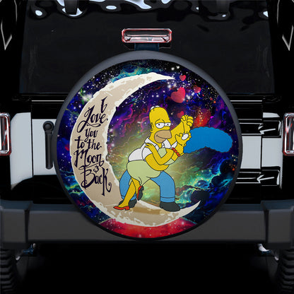 Simpsons Family Love You To The Moon Galaxy Car Spare Tire Cover