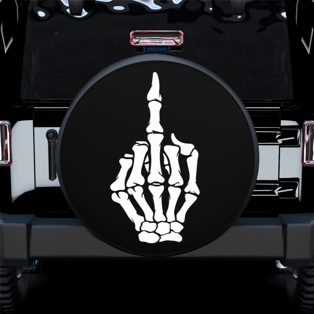 Skeleton Middle Finger Car Spare Tire