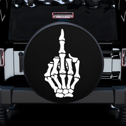 Skeleton Middle Finger Car Spare Tire