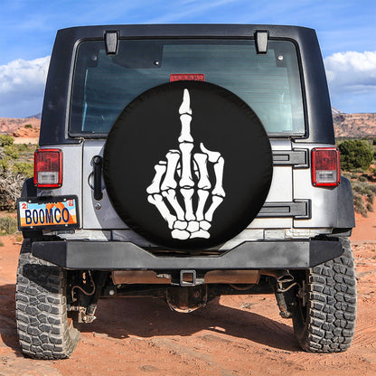 Skeleton Middle Finger Car Spare Tire
