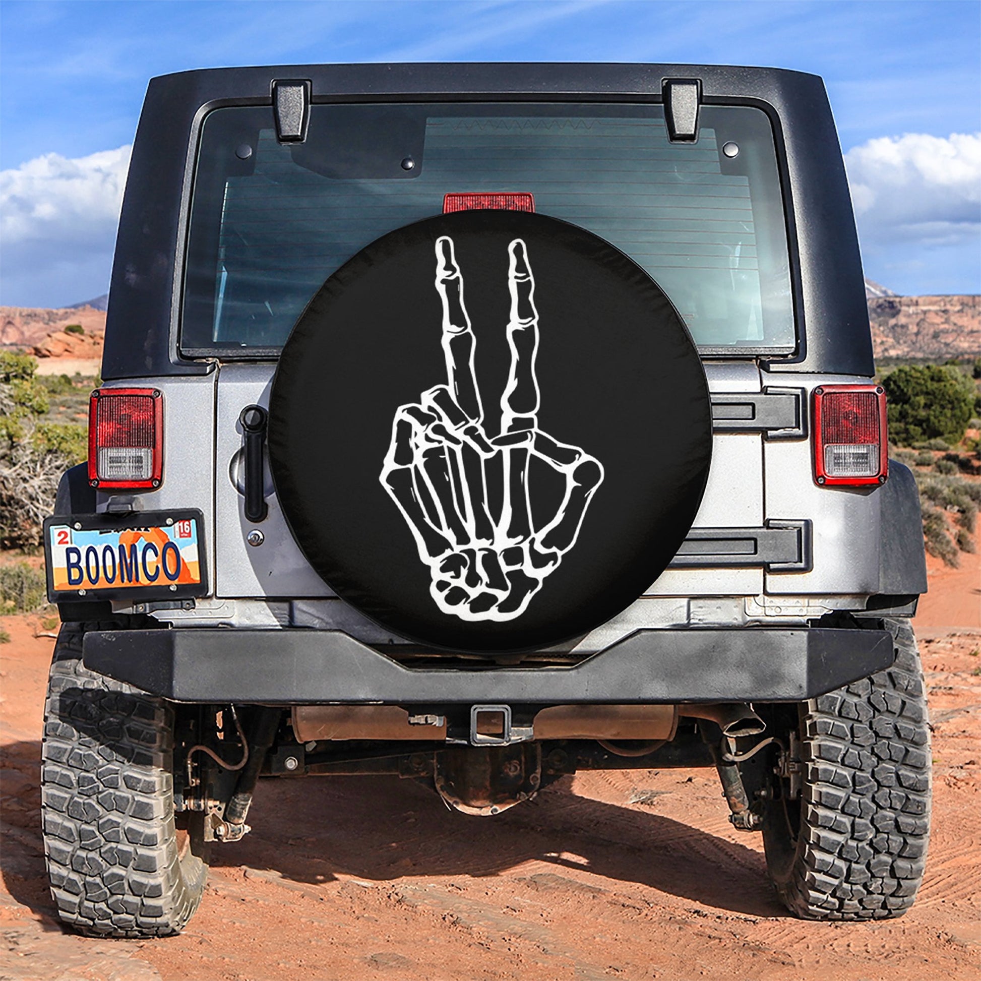 Skeleton peace Car Spare Tire