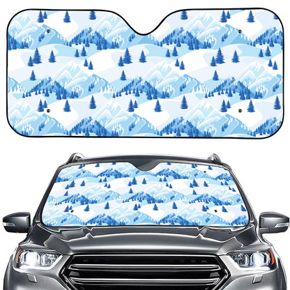 Skiing Mountain Print Car Windshield Sun Shade