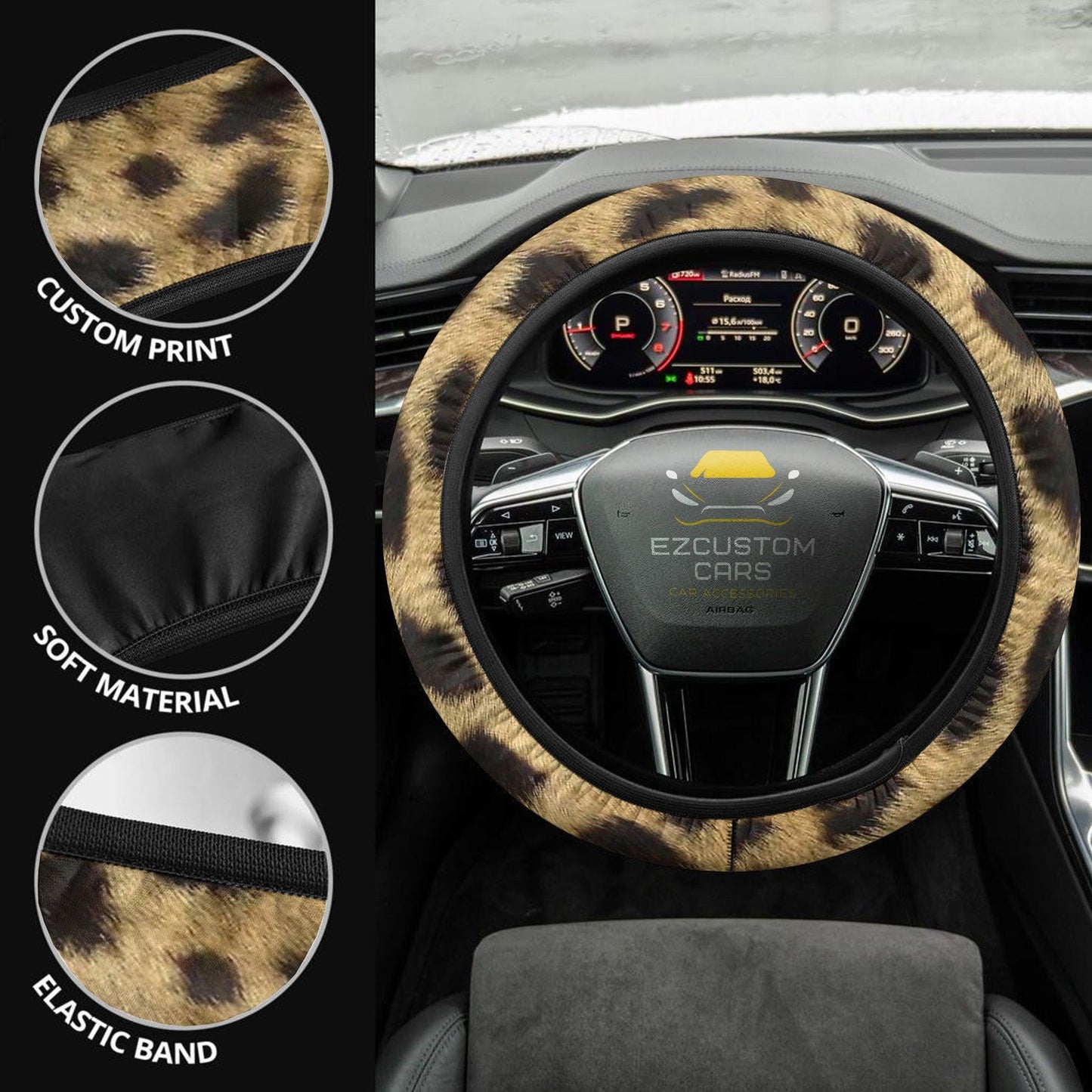 Skin Cheetah Anime Steering Wheel Cover Custom Cheetah Car Accessories