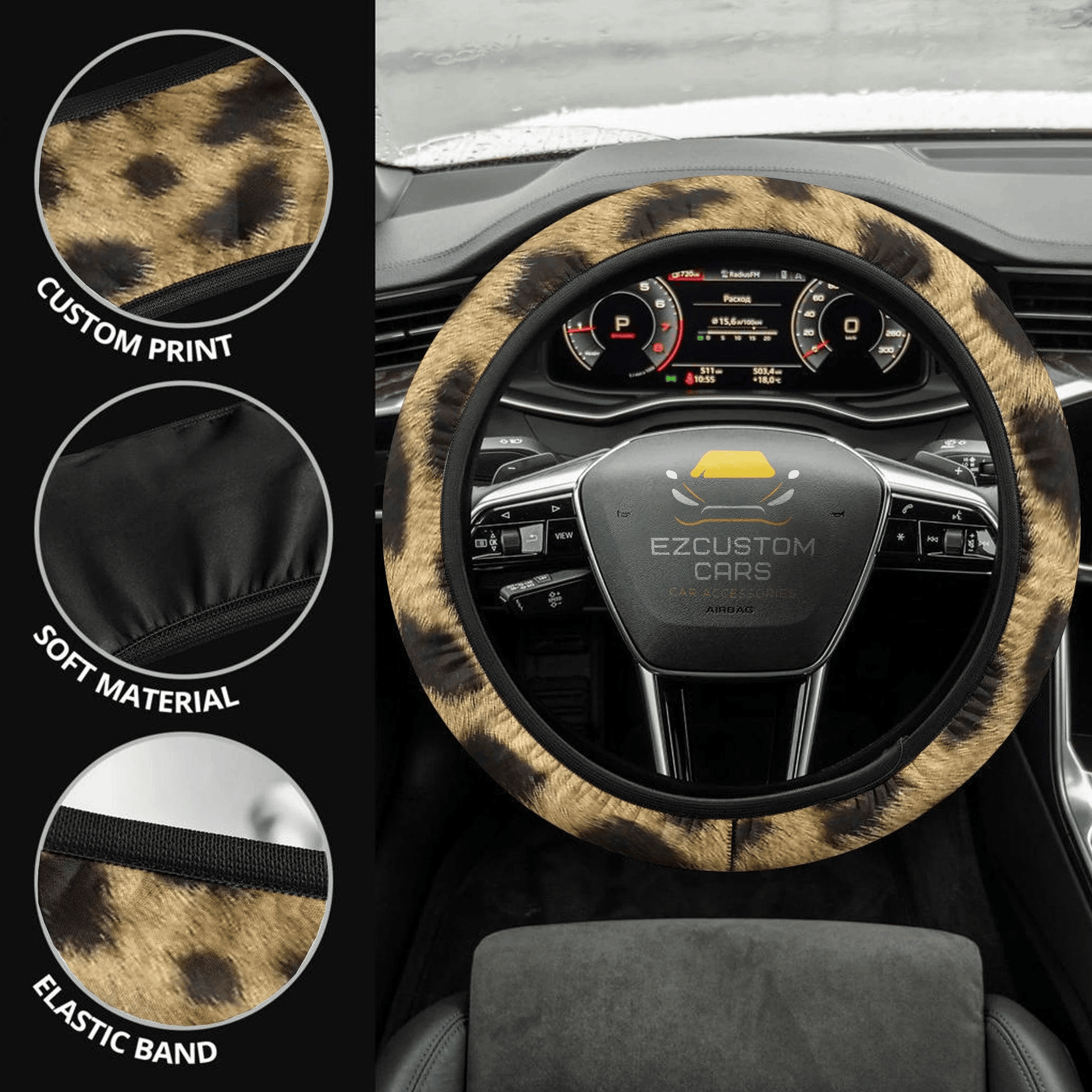 Skin Cheetah Anime Steering Wheel Cover Custom Cheetah Car Accessories