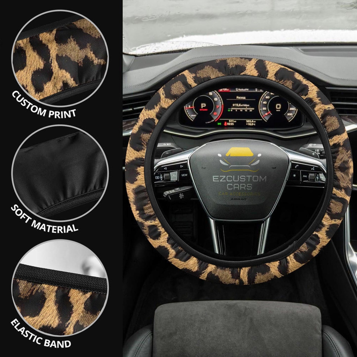 Skinny Cheetah Anime Steering Wheel Cover Custom Cheetah Car Accessories
