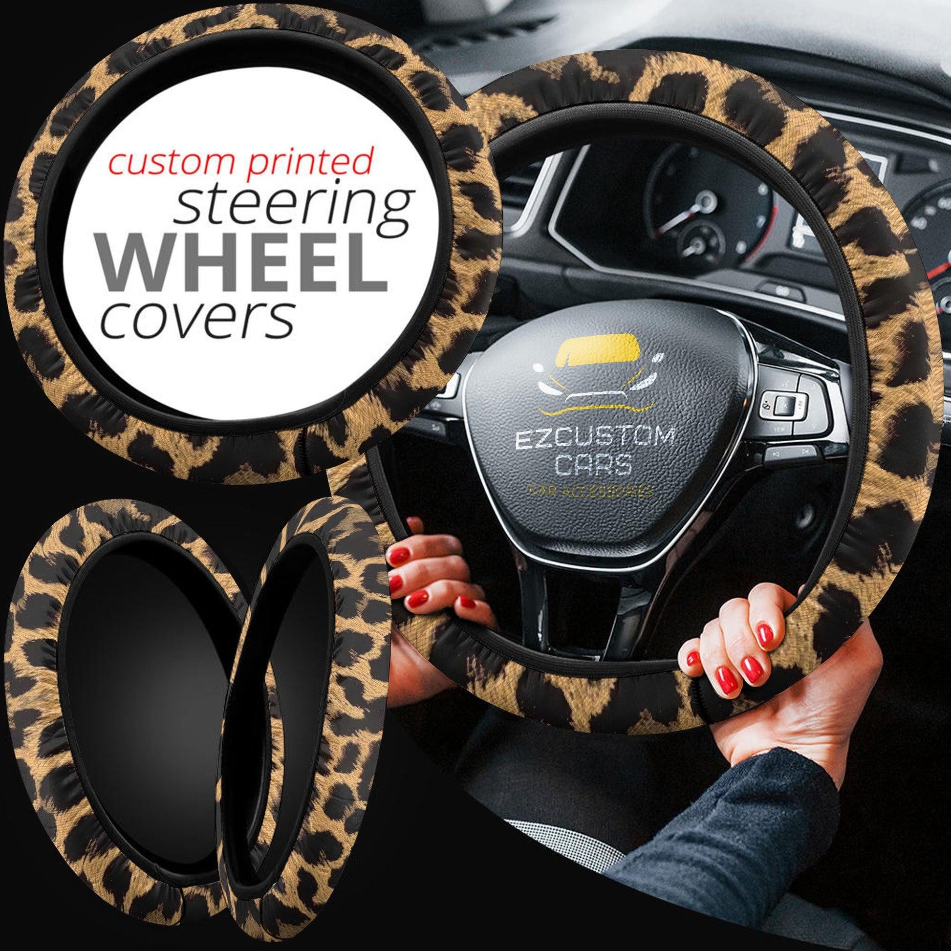 Skinny Cheetah Anime Steering Wheel Cover Custom Cheetah Car Accessories
