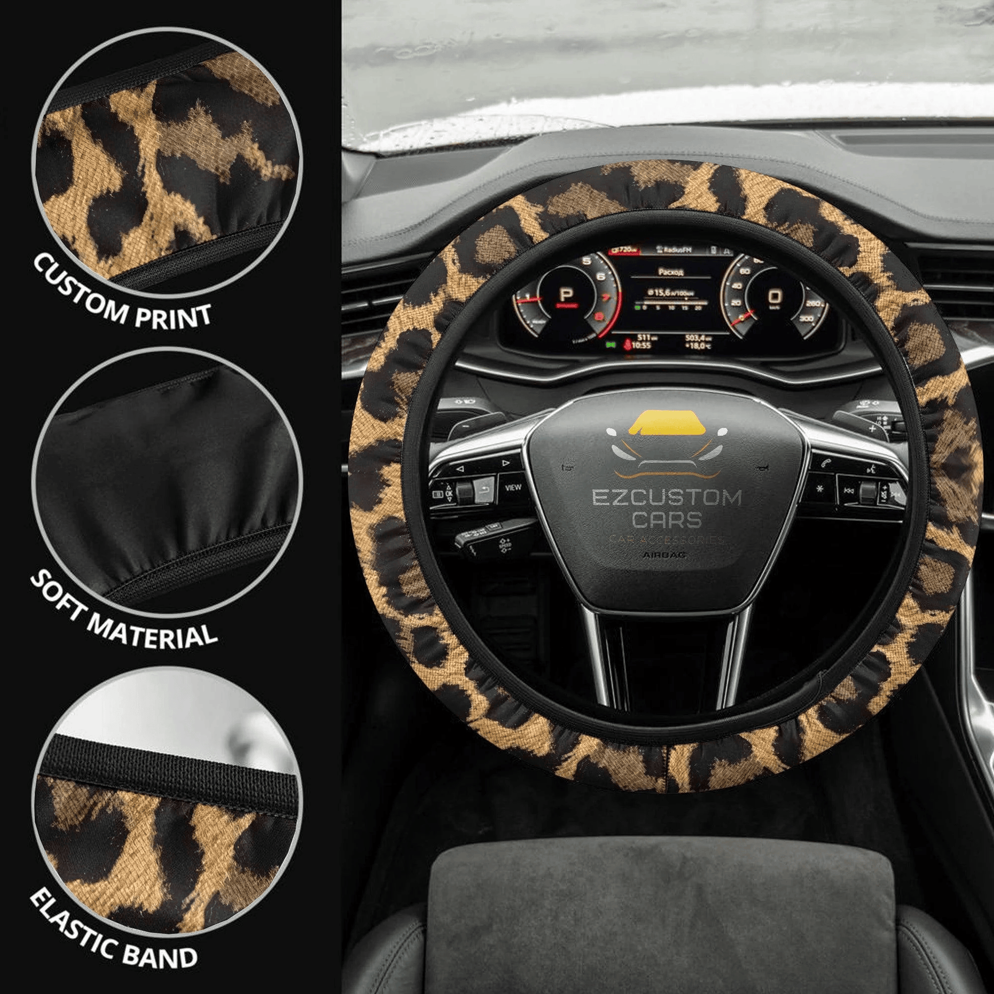 Skinny Cheetah Anime Steering Wheel Cover Custom Cheetah Car Accessories