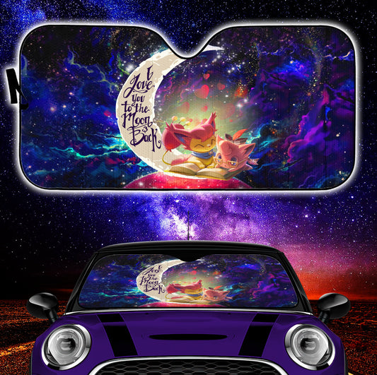 Skitty And Jigglypuff Pokemon Love You To The Moon Galaxy Car Auto Sunshades