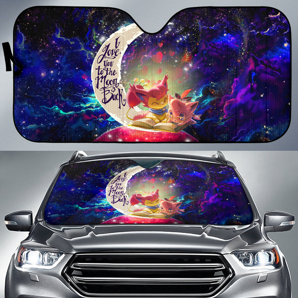 Skitty And Jigglypuff Pokemon Love You To The Moon Galaxy Car Auto Sunshades