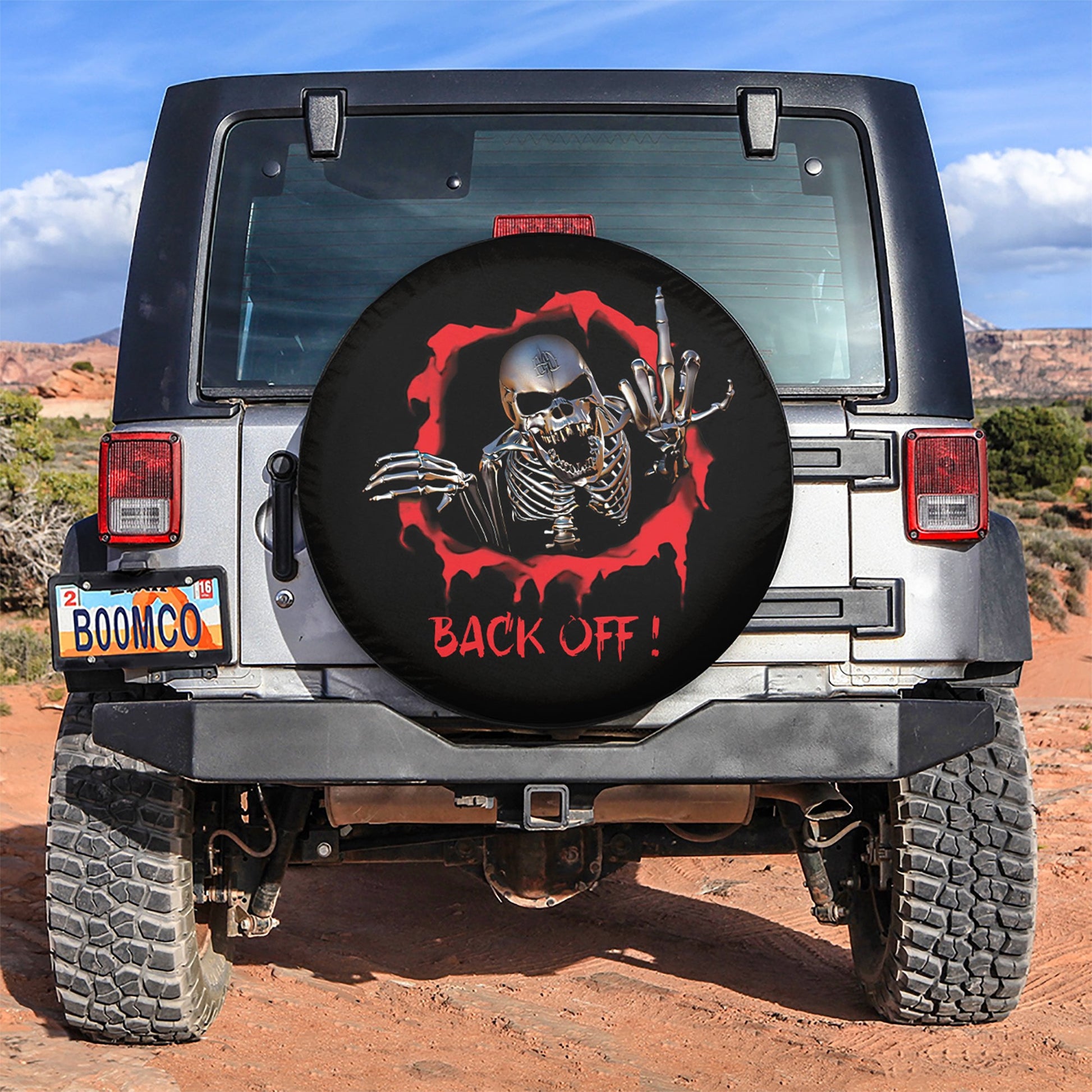 Skull Back Off Car Spare Tire