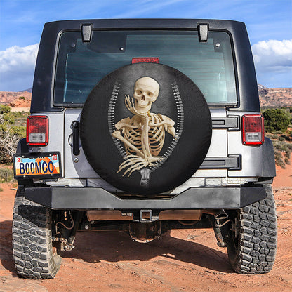 Skull Funny Zipper Car Spare Tire Cover