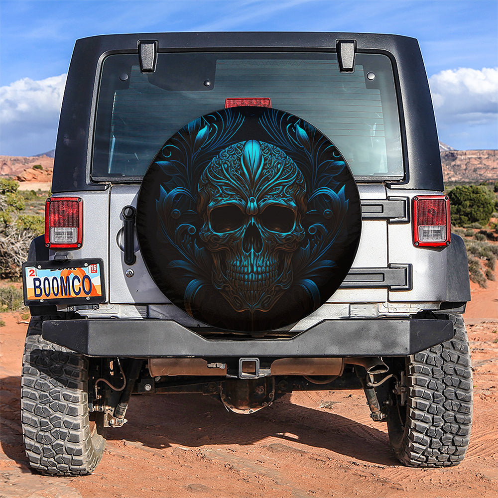 Skull Gothic Dark Vector Car Spare Tire Cover