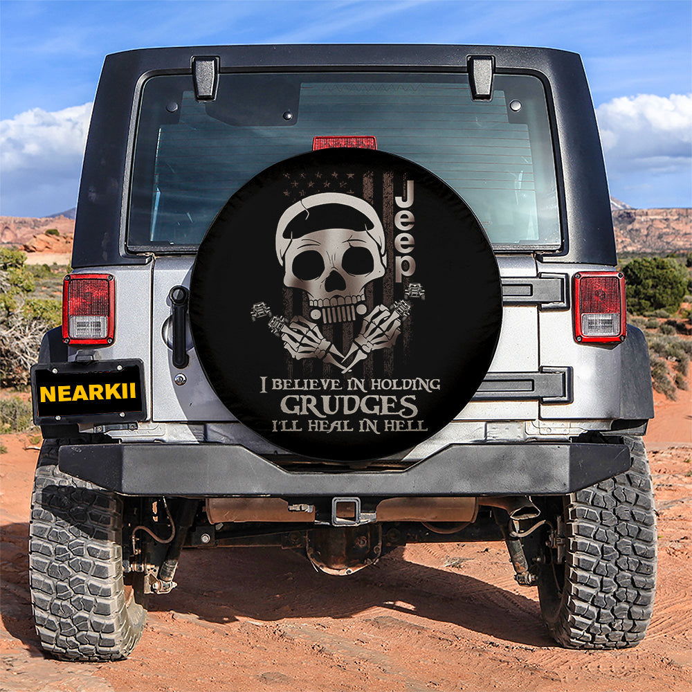 Skull Jeep US I Believe In Holding Grudges Car Spare Tire Cover