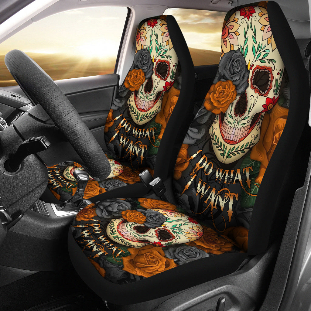 Skull Mandala I Do What I Want Car Seat Cover